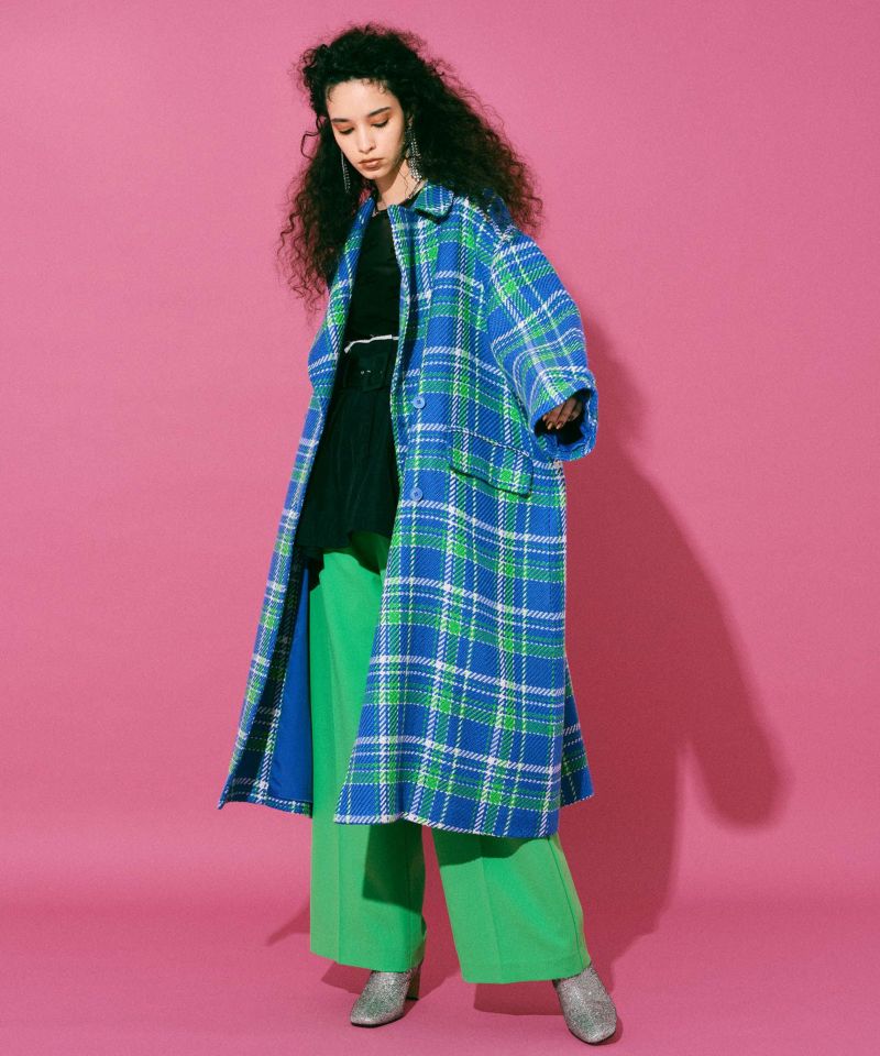 SALE】Roving Check Over Coat