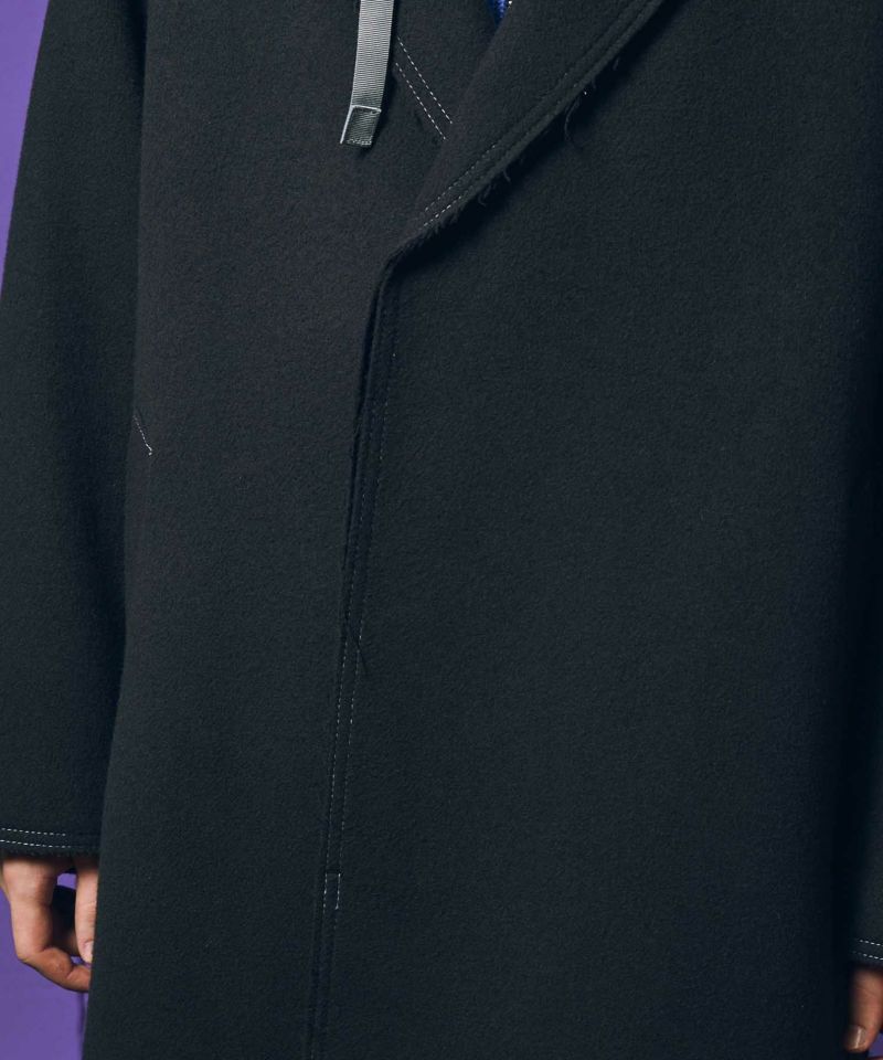 SUPER140S Wool Prime Overcut Off Stitch Semi Double Chester Coat