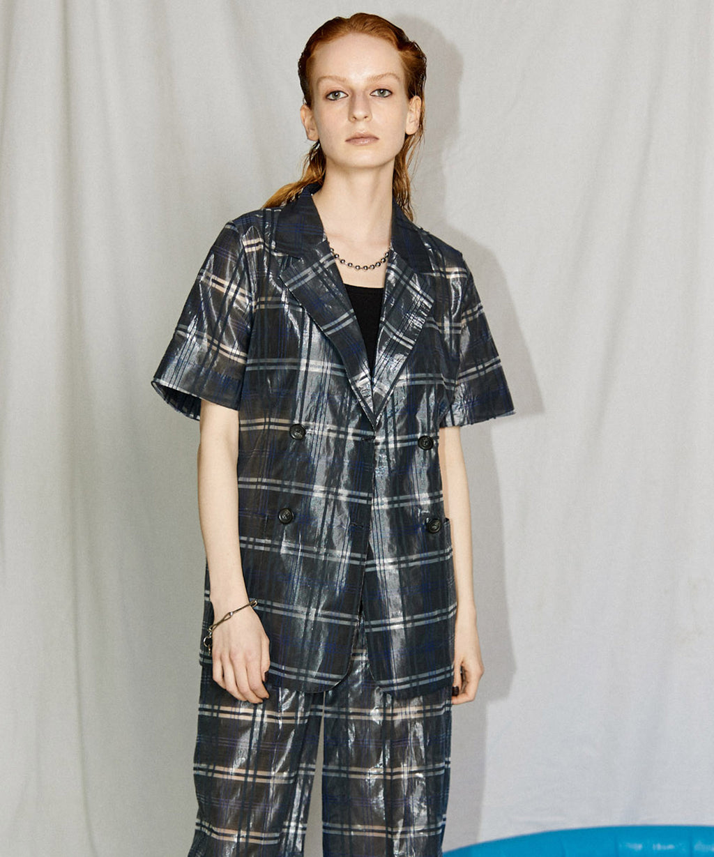 SALE】Sheer Check Shirt Jacket