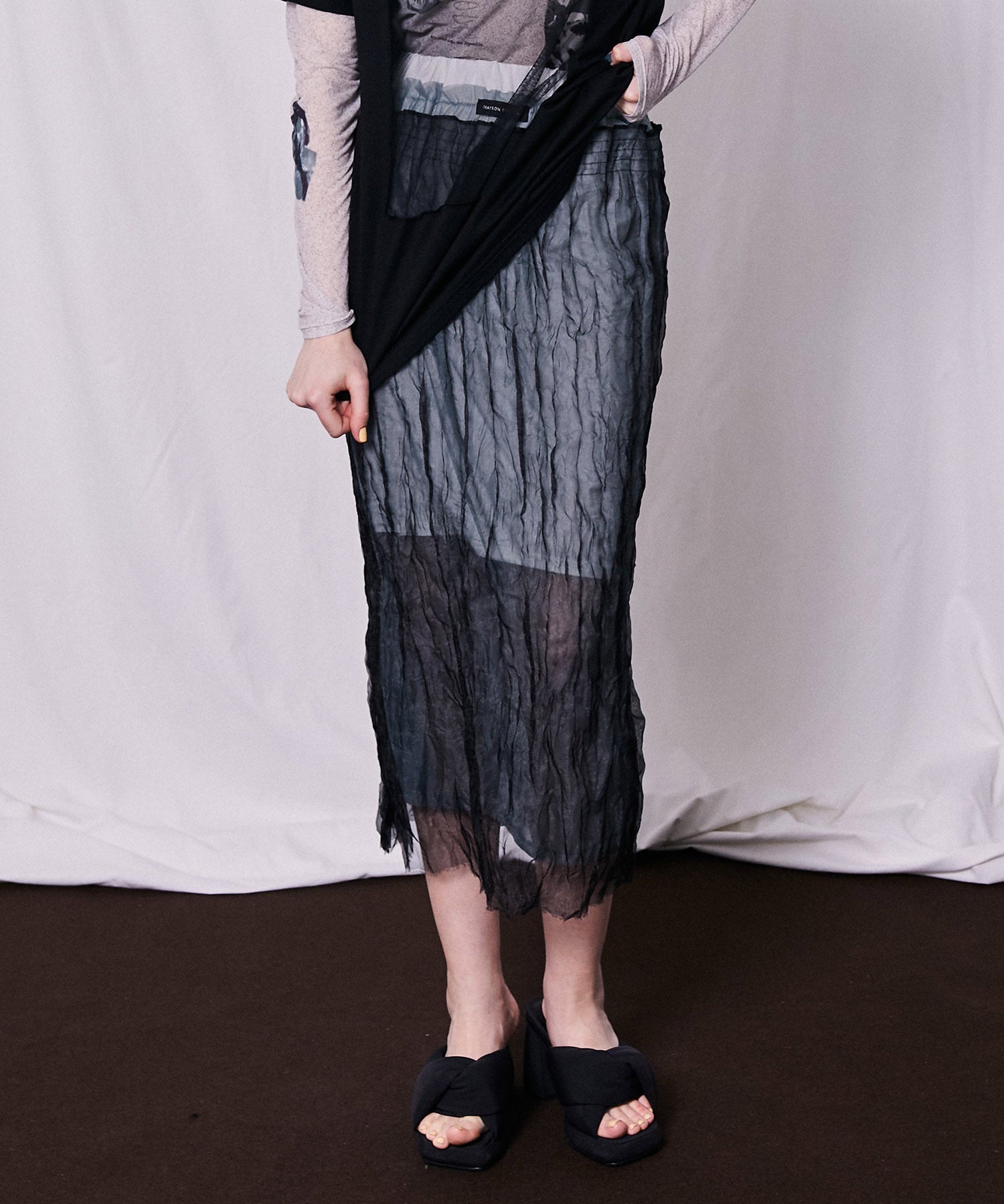 【SALE】Sheer Layered Washer Skirt