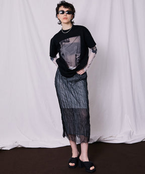 【SALE】Sheer Layered Washer Skirt