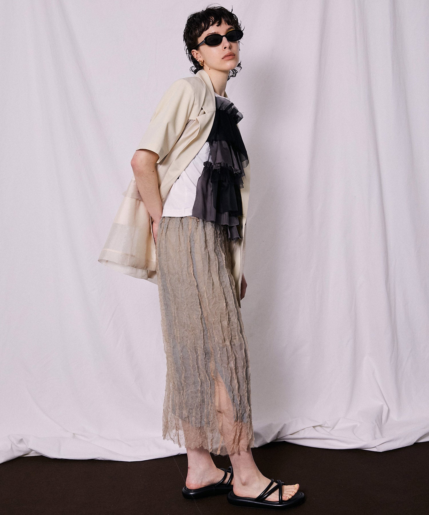 【SALE】Sheer Layered Washer Skirt