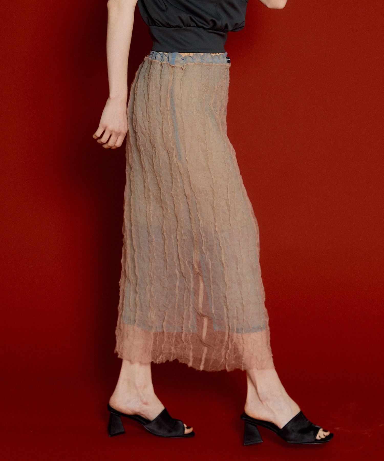 【SALE】Sheer Layered Washer Skirt