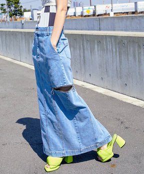 SALE】Side Zip Tight Denim Skirt