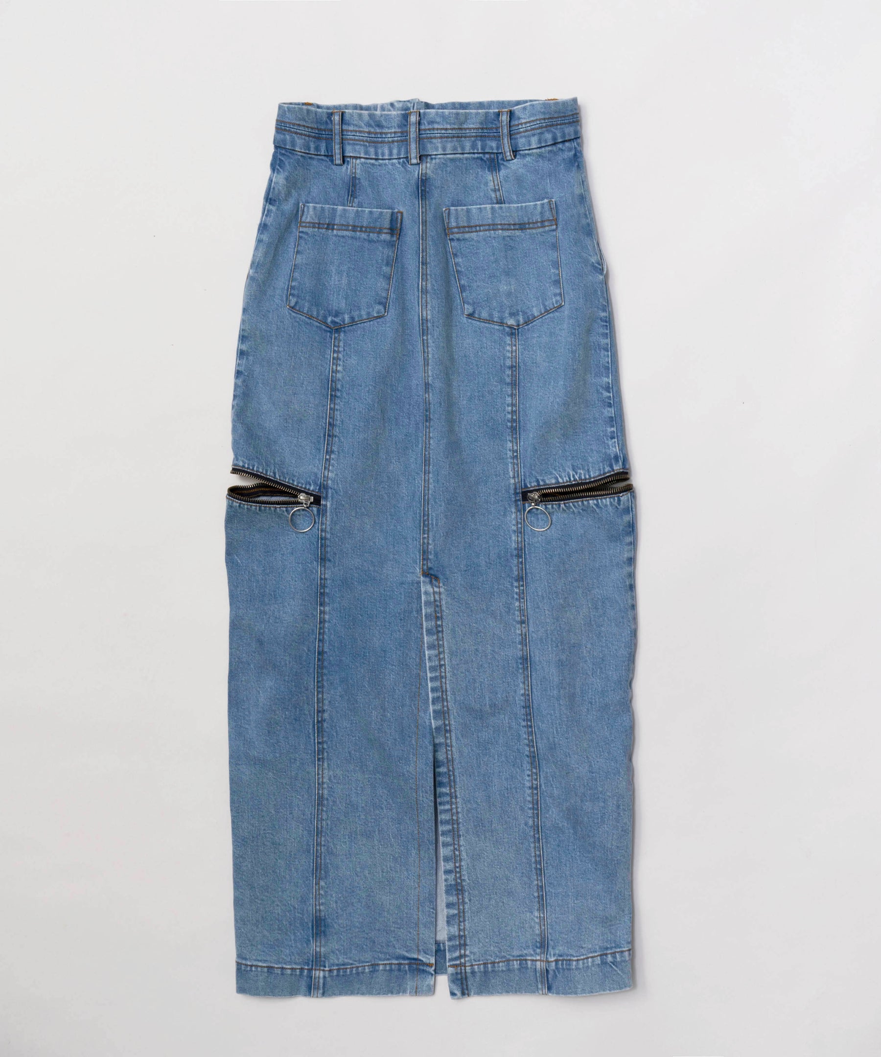 SALE】Side Zip Tight Denim Skirt