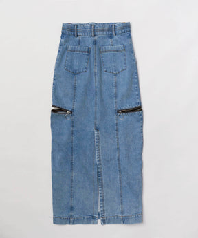 SALE】Side Zip Tight Denim Skirt