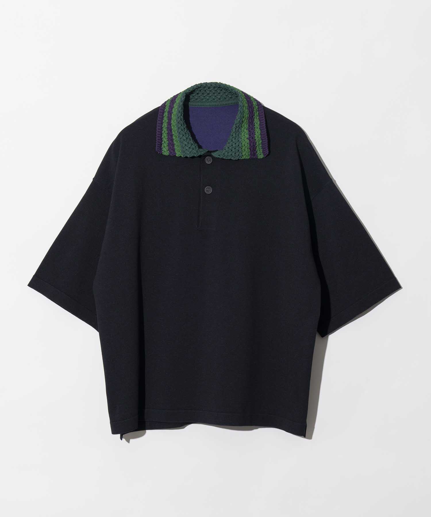 期間限定値下］Maison Special ニットポロシャツ 01 / BLK