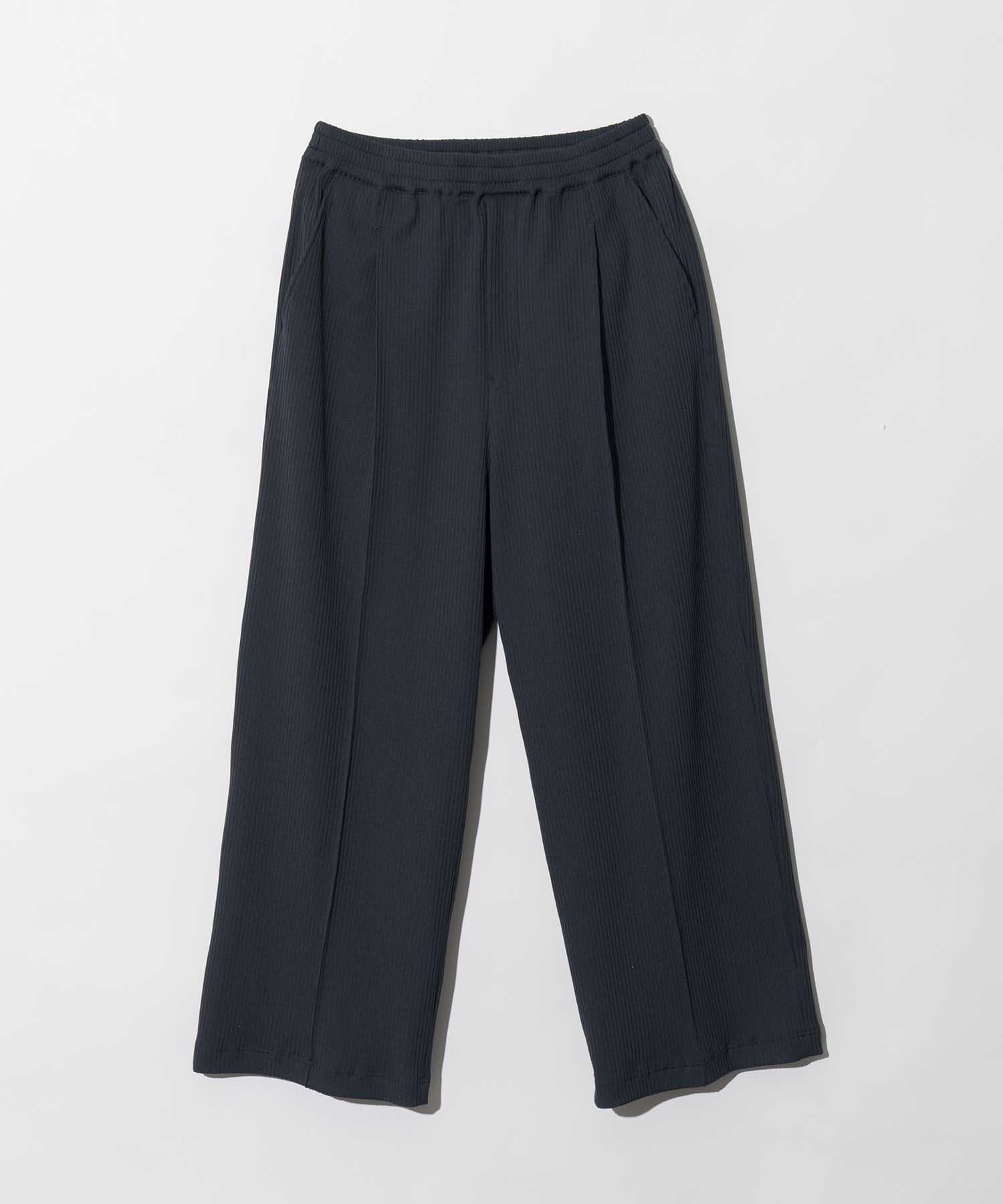 Omega Rib Pin Tuck Wide Pants