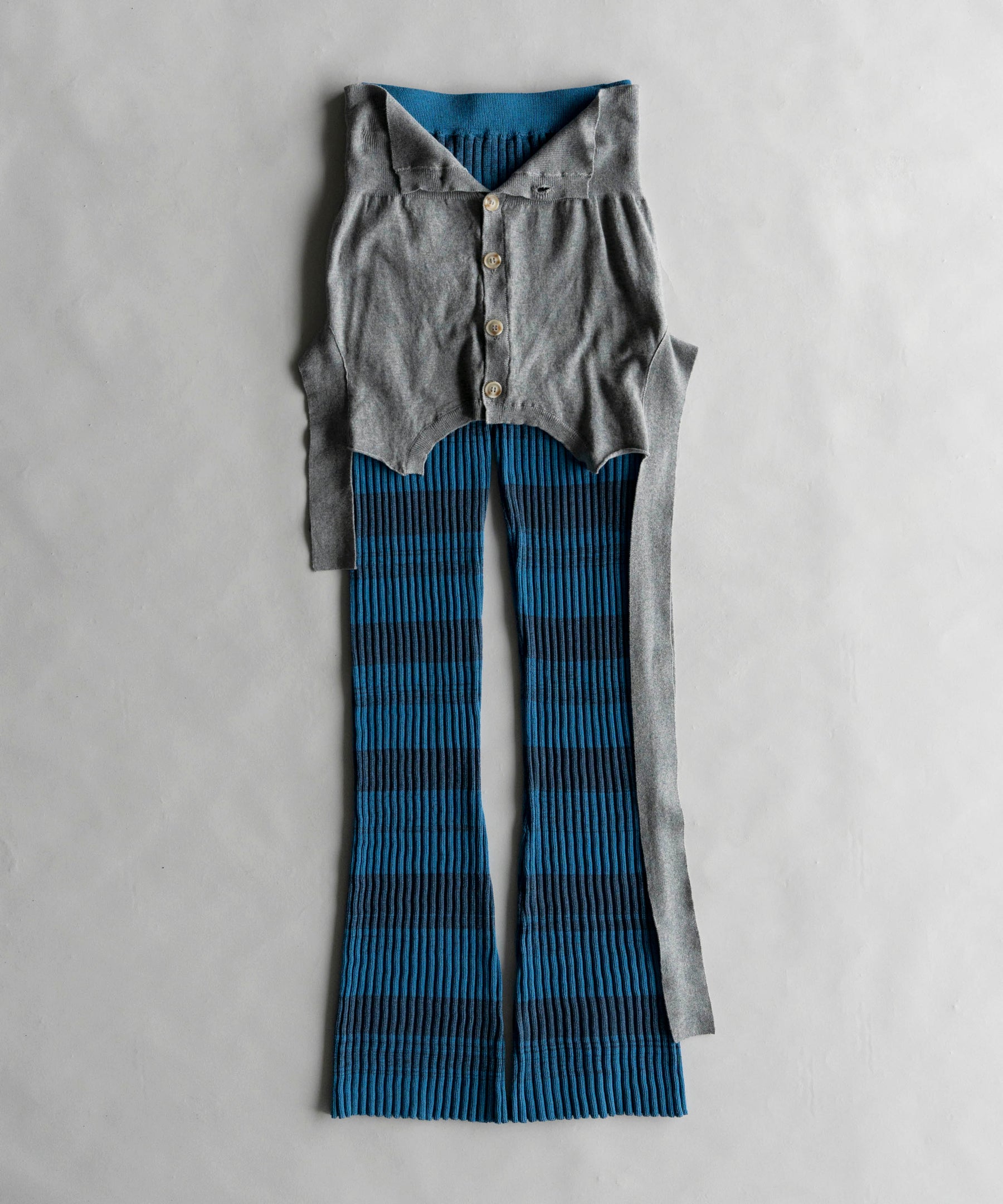【SALE】Cardigan Layered Knit Pants