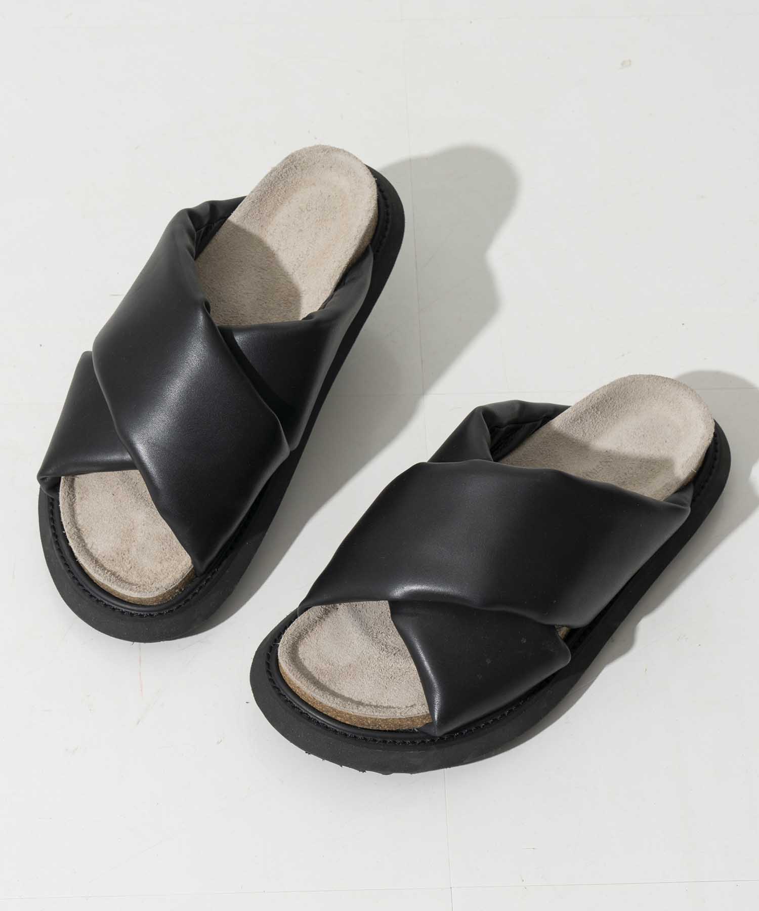 [SALE] [Special Shoes Factory Collaboration] Italian Vibram Sole Cross Strap Sandal Made in Tokyo