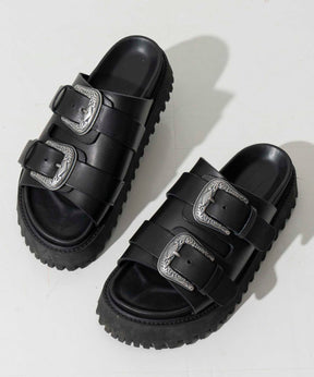 [Sale] [Special Shoes Factory Collaboration] Italian Vibram Sole Double Monk Buckle Sandal Made in Tokyo
