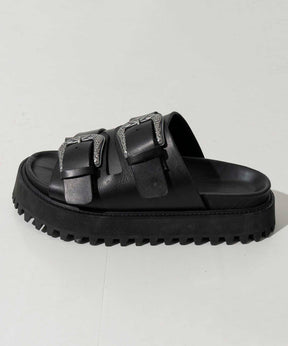[Sale] [Special Shoes Factory Collaboration] Italian Vibram Sole Double Monk Buckle Sandal Made in Tokyo