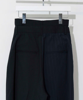 【SALE】Double Waist Asymmetry Tuck Pants