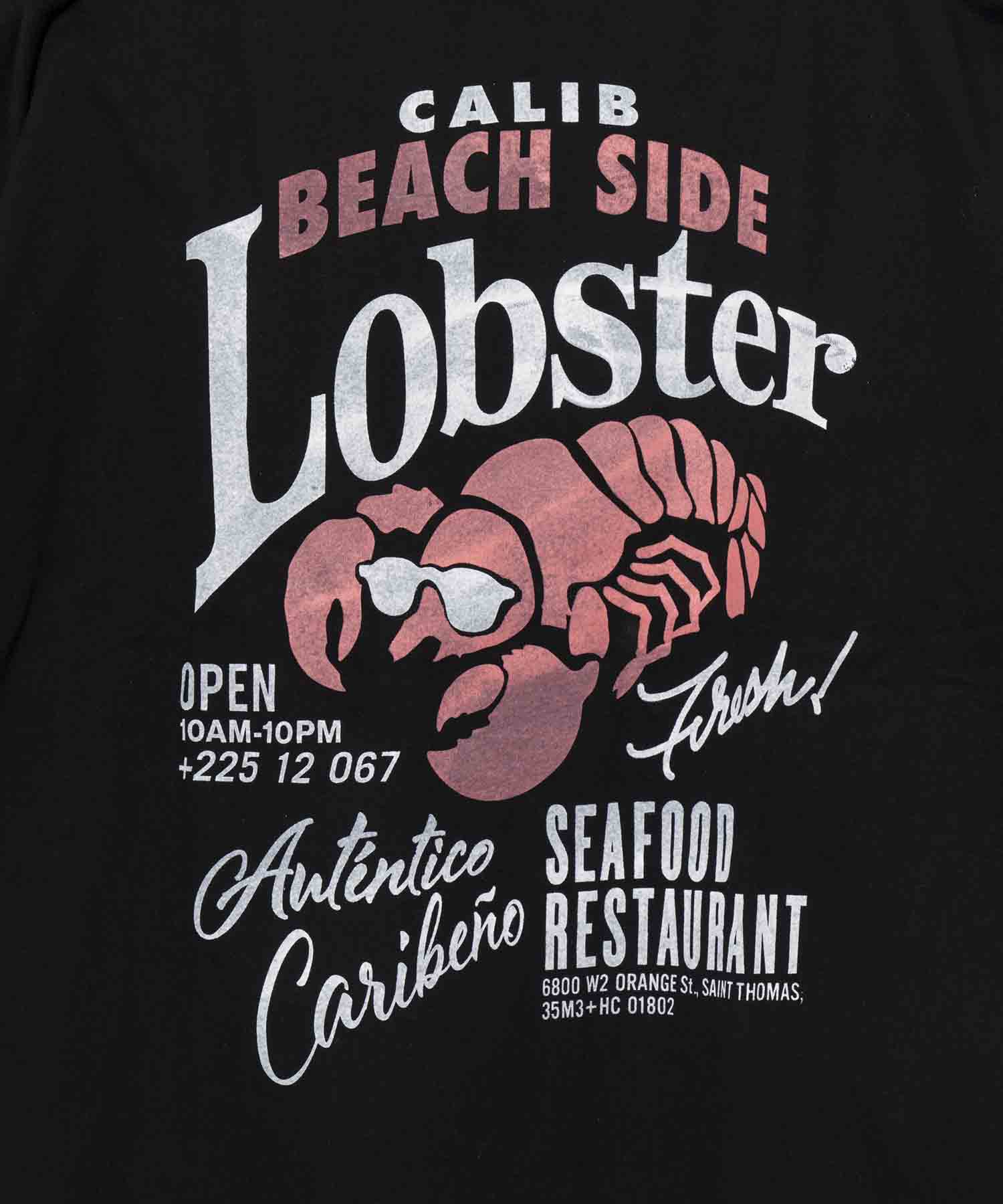 Lobster」ハンドプリントオーバーサイズクルーネックTシャツ