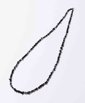 Onyx & gray pearl necklace 120cm