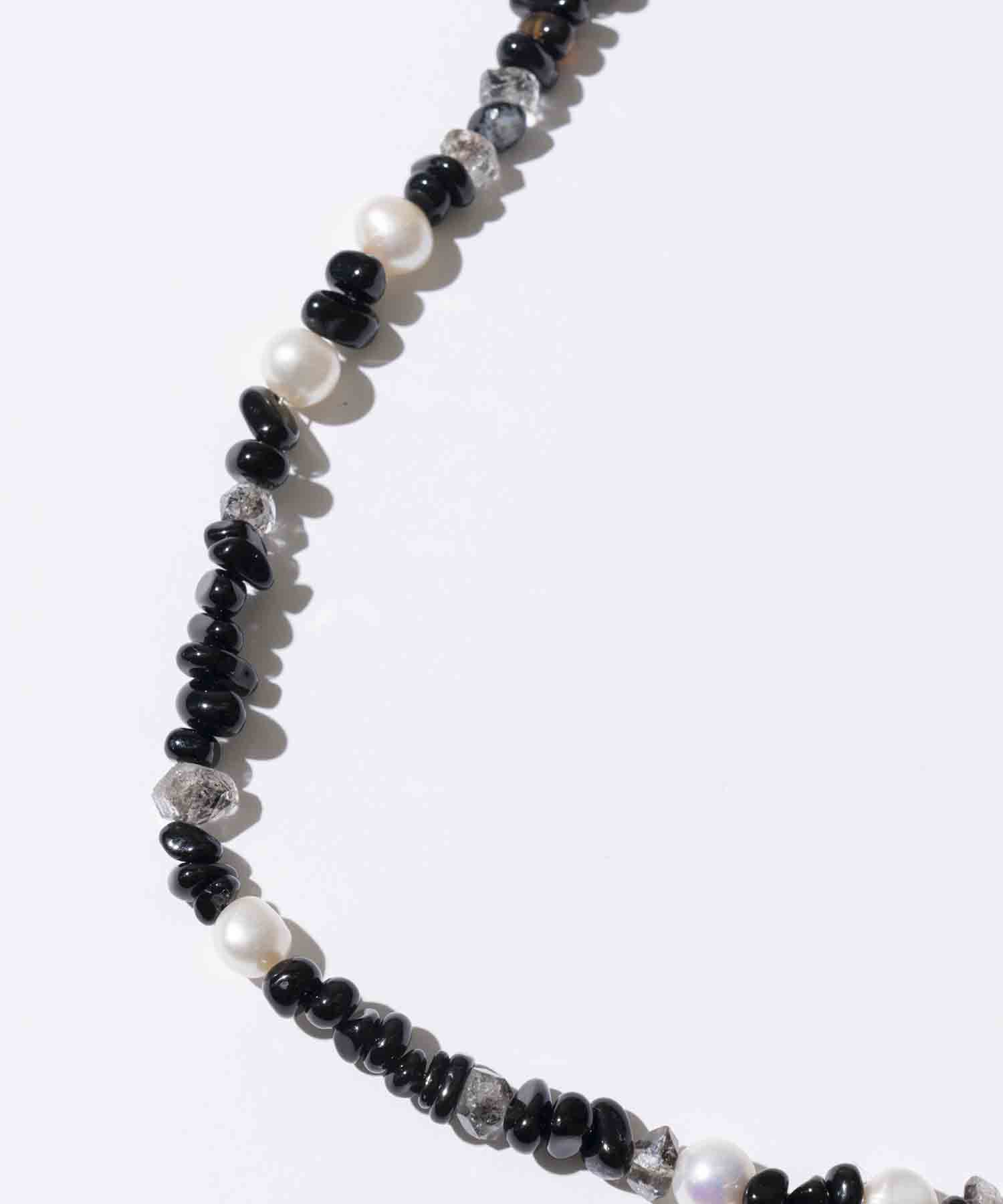 Onyx & Pearl Mix Necklace 80cm