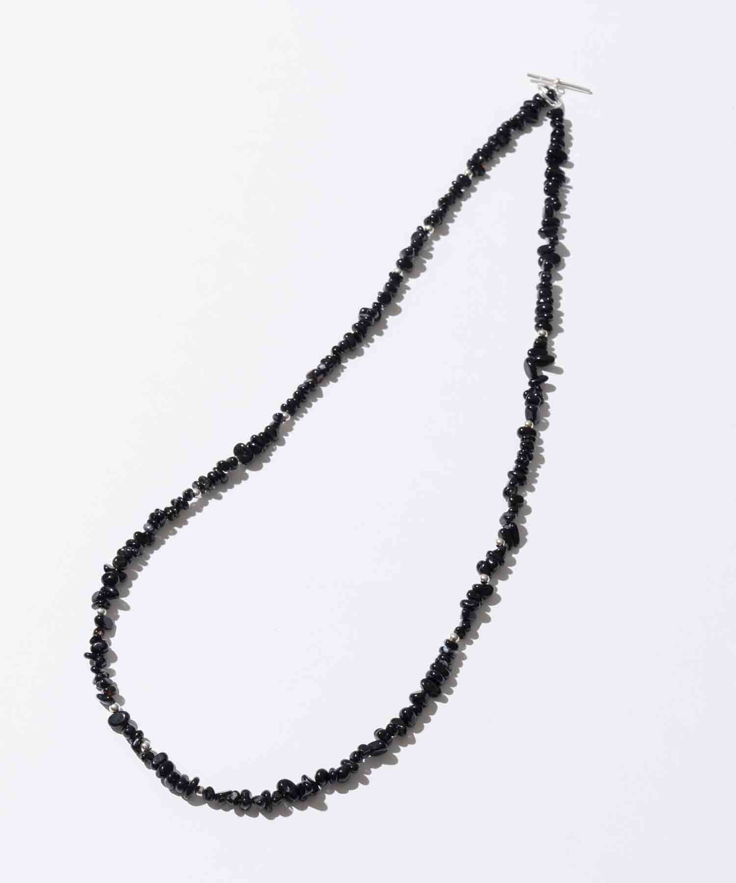 Onyx & Silver Necklace 80cm