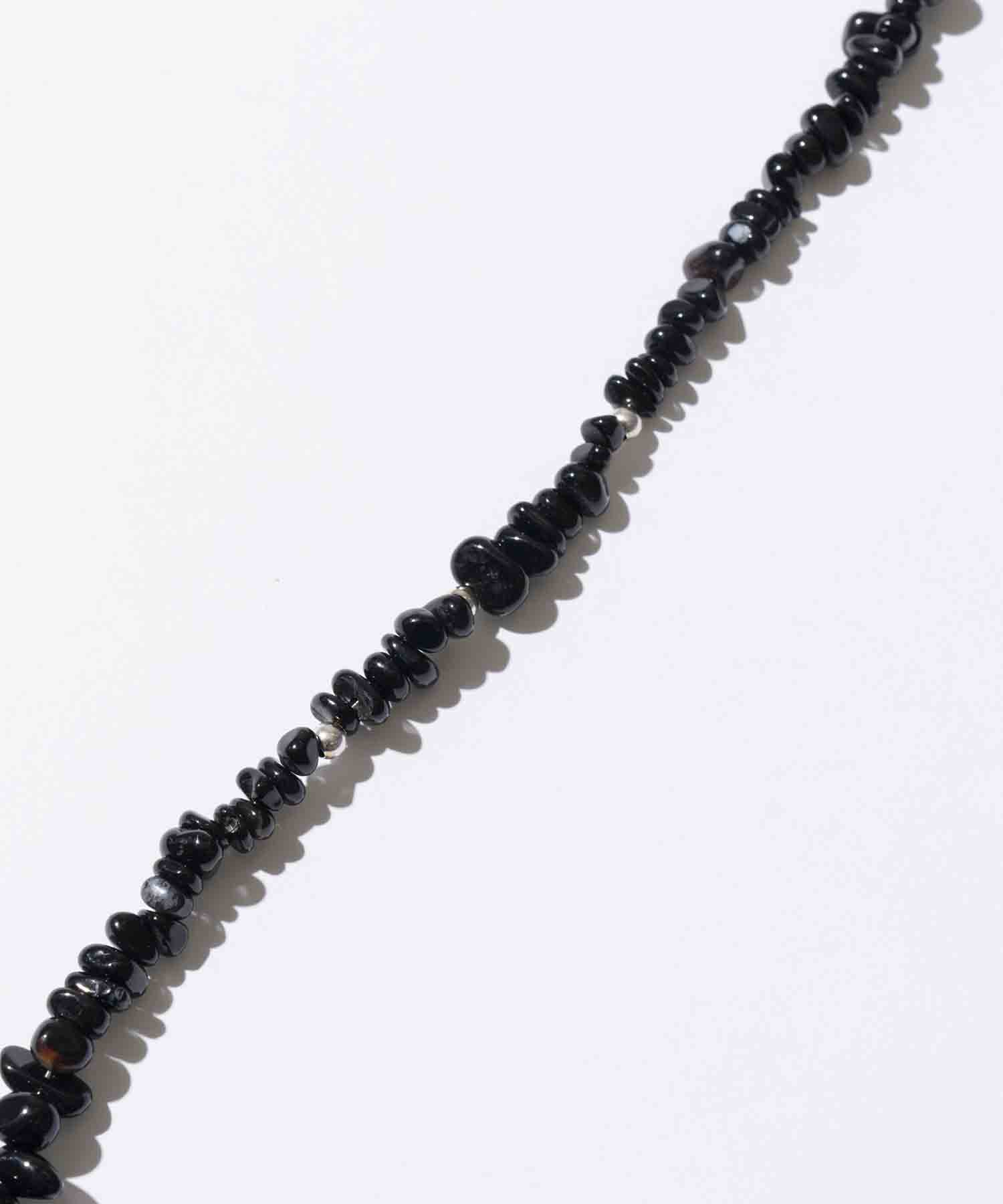 Onyx & Silver Necklace 80cm