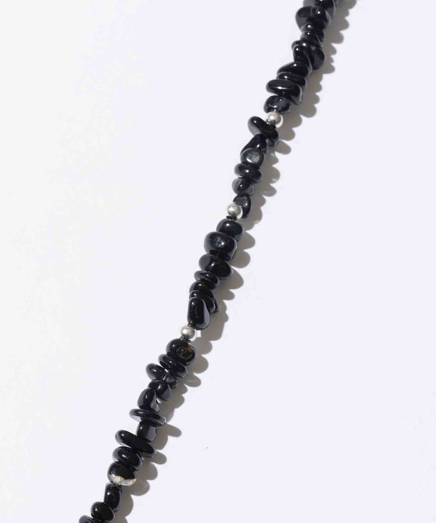 Onyx & silver necklace 120cm