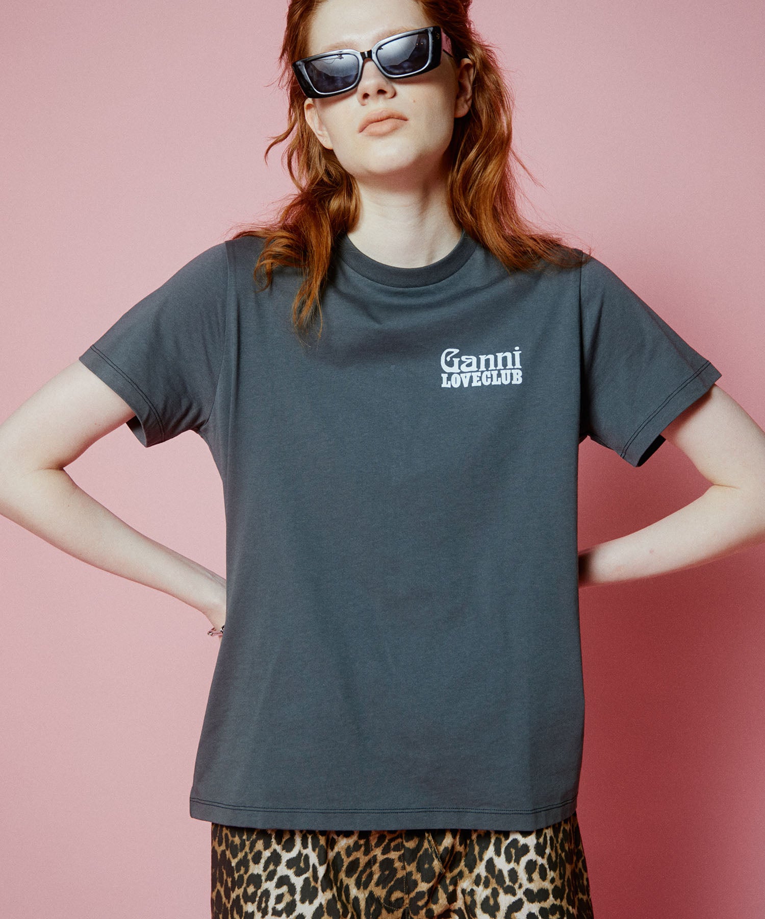 【GANNI】Basic Jersey Loveclub Relaxed T-shirt