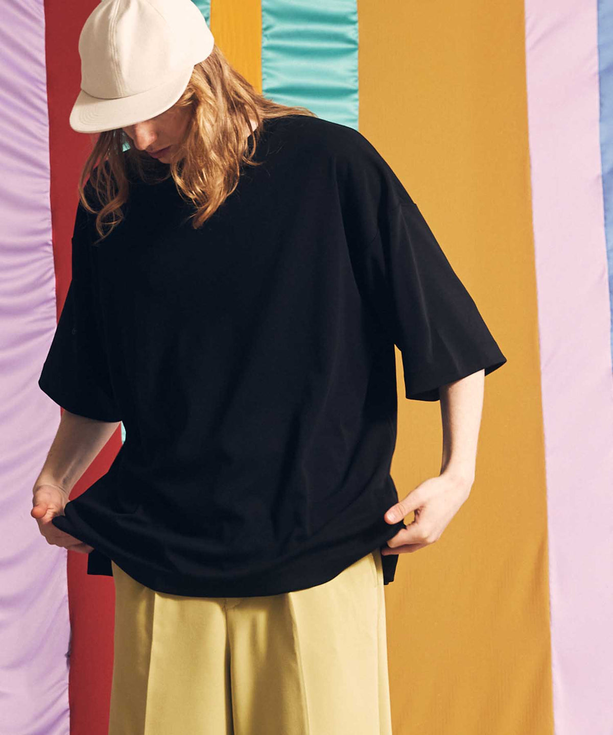 Wool Techno Ramas Mousse Prime Over Crew Neck T -shirt